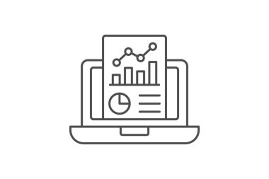 Analitik ince çizgi simgesi, vektör, piksel mükemmel, illüstratör dosyası