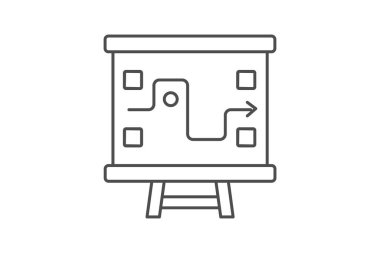 Stratejik Plan ince çizgi simgesi, vektör, piksel mükemmel, illüstratör dosyası
