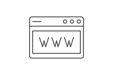 İş Web sitesi ince simgesi, vektör, piksel mükemmel, illüstratör dosyası