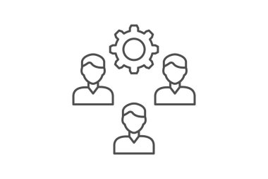 Çalışanların Yönetim İnce Çizgisi simgesi, vektör, piksel mükemmel, illüstratör dosyası