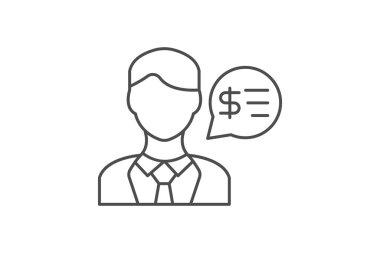 Mali Danışman ince çizgi simgesi, vektör, piksel mükemmel, illüstratör dosyası