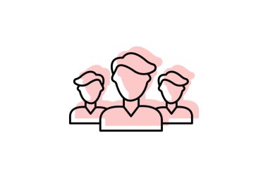 İş Takımı renk gölge ince simgesi, vektör, piksel mükemmel, illüstratör dosyası