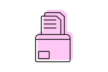 Belge renk gölge ince çizgi simgesi, vektör, piksel mükemmel, illüstratör dosyası