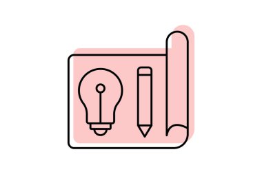 Renk gölge ince çizgi simgesi, vektör, piksel mükemmel, illüstratör dosyası dizayn et