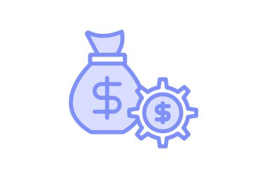 Para Yönetimi duotone satır simgesi, vektör, piksel mükemmel, illüstratör dosyası