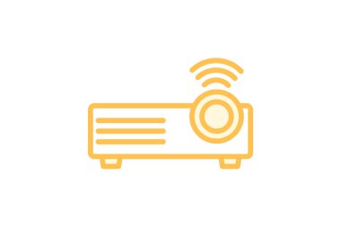 Projektör duotone çizgi simgesi, vektör, piksel mükemmel, illüstratör dosyası