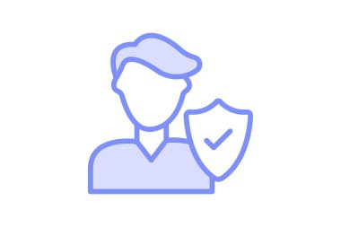 Çalışan Sigortası duoton satır simgesi, vektör, piksel mükemmel, illüstratör dosyası