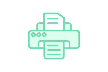 Yazıcı duotone satır simgesi, vektör, piksel mükemmel, illüstratör dosyası