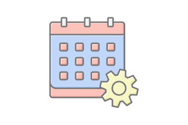 Olay işleme çizgisel renk simgesi, vektör, piksel mükemmel, illüstratör dosyası