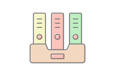 Arşiv doğrusal renk simgesi, vektör, piksel mükemmel, illüstratör dosyası