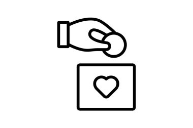 Cömertlik çizgisi simgesi, vektör, piksel mükemmel, illüstratör dosyası