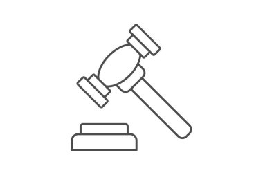 Adalet İnce Çizgisi simgesi, vektör, piksel mükemmel, illüstratör dosyası