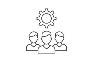 Takım çalışması ince çizgi simgesi, vektör, piksel mükemmel, illüstratör dosyası