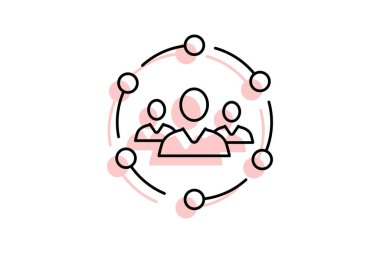 Topluluk renk gölge ince çizgi simgesi, vektör, piksel mükemmel, illüstratör dosyası