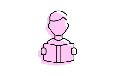 Renk gölge ince çizgi simgesi, vektör, piksel mükemmel, illüstratör dosyası öğreniliyor