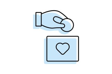 Cömertlik rengi gölge ince çizgi simgesi, vektör, piksel mükemmel, illüstratör dosyası