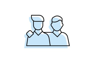 Arkadaşlık rengi gölge ince çizgi simgesi, vektör, piksel mükemmel, illüstratör dosyası