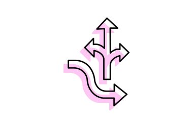 Esneklik rengi gölge ince çizgi simgesi, vektör, piksel mükemmel, illüstratör dosyası