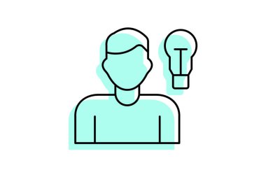 Azim rengi gölge ince çizgi simgesi, vektör, piksel mükemmel, illüstratör dosyası