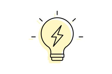 Enerji rengi gölge ince çizgi simgesi, vektör, piksel mükemmel, illüstratör dosyası