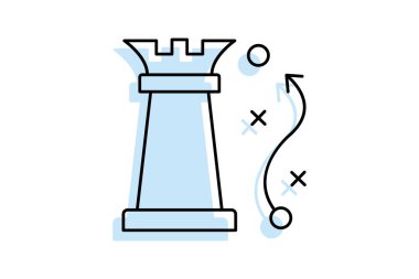 Strateji rengi gölge ince çizgi simgesi, vektör, piksel mükemmel, illüstratör dosyası