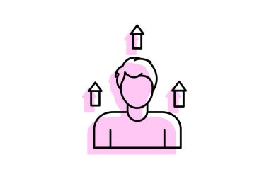 Kişisel Geliştirme renk gölge ince simgesi, vektör, piksel mükemmel, illüstratör dosyası