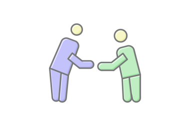 Doğrusal renk simgesine saygı göster, vektör, piksel mükemmel, illüstratör dosyası