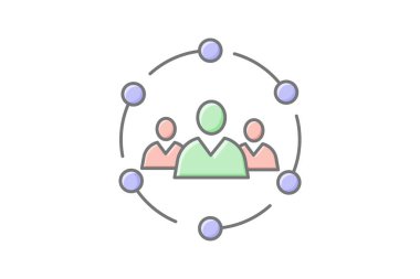 Topluluk doğrusal renk simgesi, vektör, piksel mükemmel, illüstratör dosyası