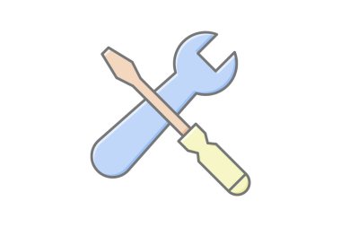 Servis doğrusal renk simgesi, vektör, piksel mükemmel, illüstratör dosyası