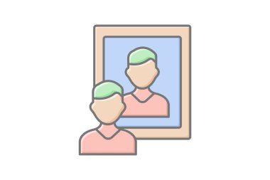 Öz yansıma doğrusal renk simgesi, vektör, piksel mükemmel, illüstratör dosyası