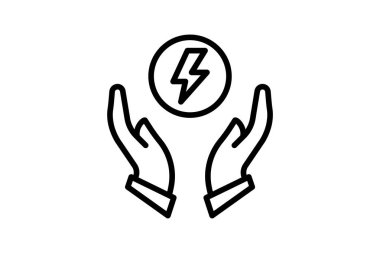 Enerji Koruma Çizgisi simgesi, vektör, piksel mükemmel, illüstratör dosyası