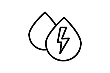 Hidroenerji çizgi simgesi, vektör, piksel mükemmel, illüstratör dosyası