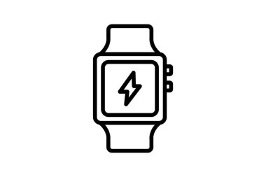 Enerji Akıllı Saat çizgi simgesi, vektör, piksel mükemmel, illüstratör dosyası