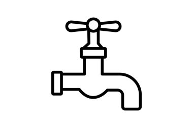Enerji Suyu Musluğu çizgi simgesi, vektör, piksel mükemmel, illüstratör dosyası
