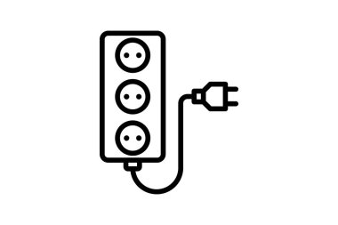 Enerji Uzantısı Cord çizgi simgesi, vektör, piksel mükemmel, illüstratör dosyası