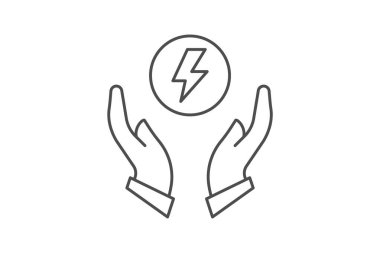 Enerji Koruma İnce Çizgisi simgesi, vektör, piksel mükemmel, illüstratör dosyası