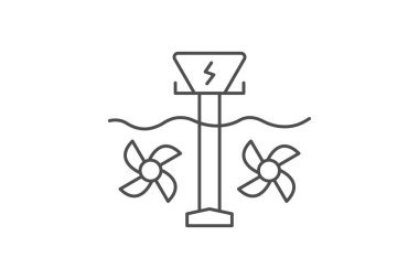 Gelgit Enerjisi ince çizgi simgesi, vektör, piksel mükemmel, illüstratör dosyası