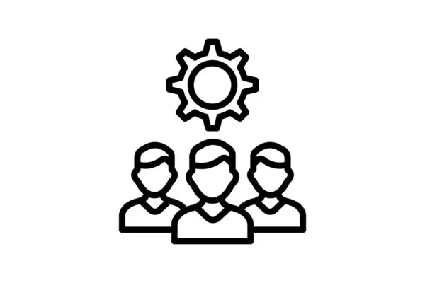 Takım çalışması çizgi simgesi, vektör, piksel mükemmel, illüstratör dosyası