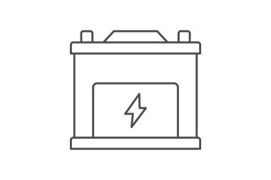 Enerji Bataryası ince simgesi, vektör, piksel mükemmel, illüstratör dosyası