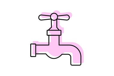 Enerji Suyu Tap renk gölge inceltici simge, vektör, piksel mükemmel, illüstratör dosyası