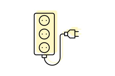 Enerji Uzantısı Cord renk gölge inceltici simge, vektör, piksel mükemmel, illüstratör dosyası