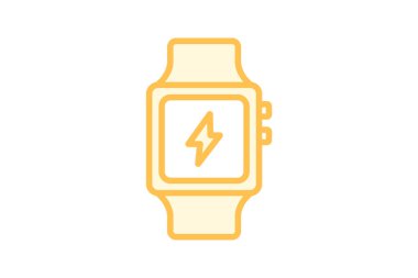 Enerji Akıllı Saati duoton çizgi simgesi, vektör, piksel mükemmel, illüstratör dosyası