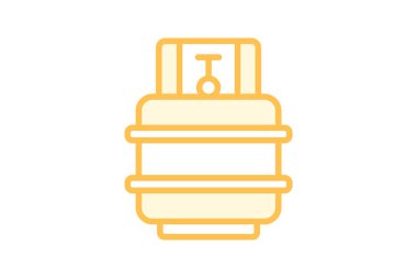 Enerji Gaz Tankı duoton çizgi simgesi, vektör, piksel mükemmel, illüstratör dosyası