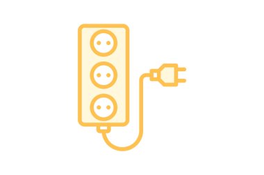 Enerji Uzantısı Cord duoton çizgi simgesi, vektör, piksel mükemmel, illüstratör dosyası