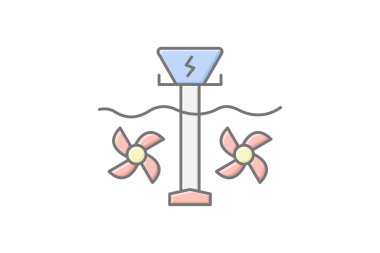 Gelgit Enerjisi doğrusal renk simgesi, vektör, piksel mükemmel, illüstratör dosyası