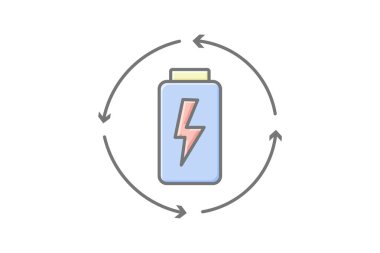 Enerji Kaydedilen doğrusal renk simgesi, vektör, piksel mükemmel, illüstratör dosyası