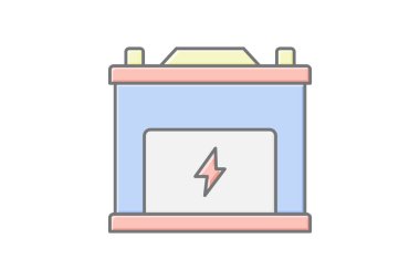 Enerji Bataryası lineal renk simgesi, vektör, piksel mükemmel, illüstratör dosyası