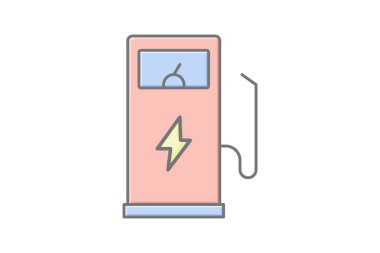 Enerji Yakıtı Pompası doğrusal renk simgesi, vektör, piksel mükemmel, illüstratör dosyası