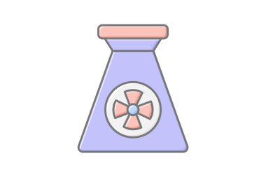 Enerji Radyasyonu doğrusal renk simgesi, vektör, piksel mükemmel, illüstratör dosyası