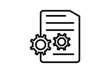 Dosya Ayarları satır simgesi, vektör, piksel mükemmel, illüstratör dosyası